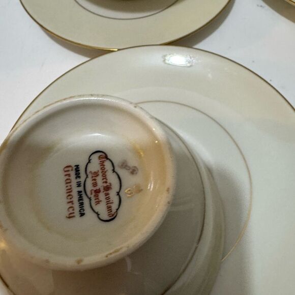 Set of 4 Theodore Havilland Gramercy Tea Cup & Saucer - Picture 3 of 6